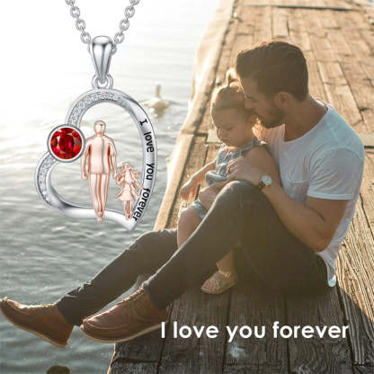 Father Daughter Heart Pendant Necklace from Dad Gift for Daughter