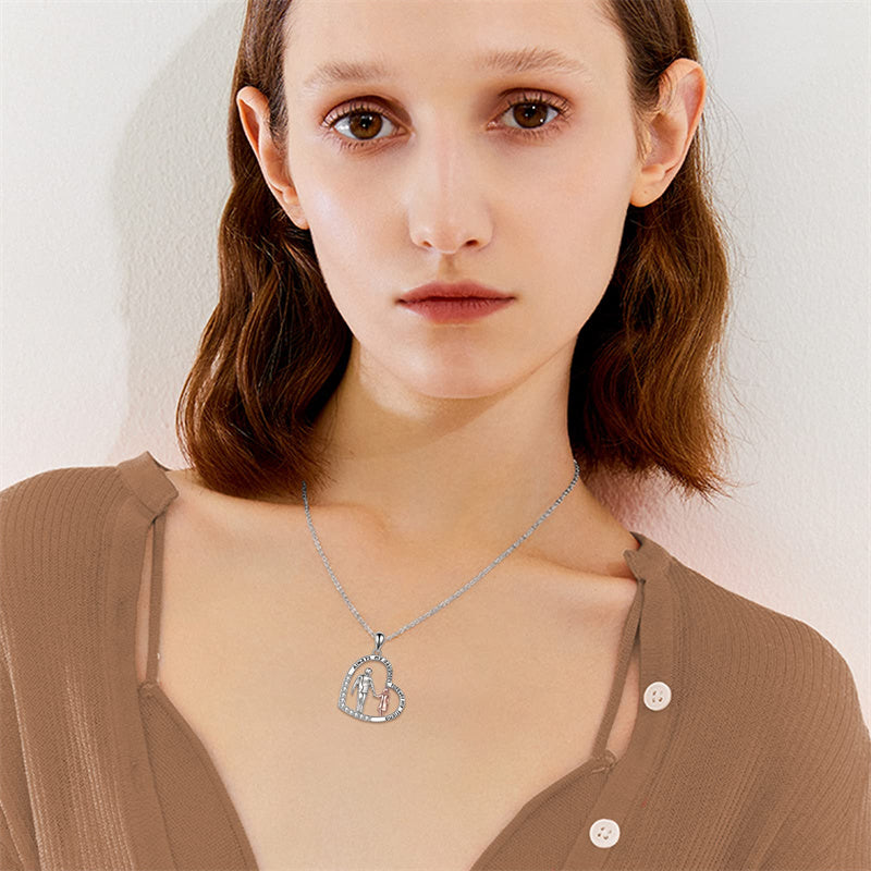 Father Daughter Heart Pendant Necklace from Dad Gift for Daughter