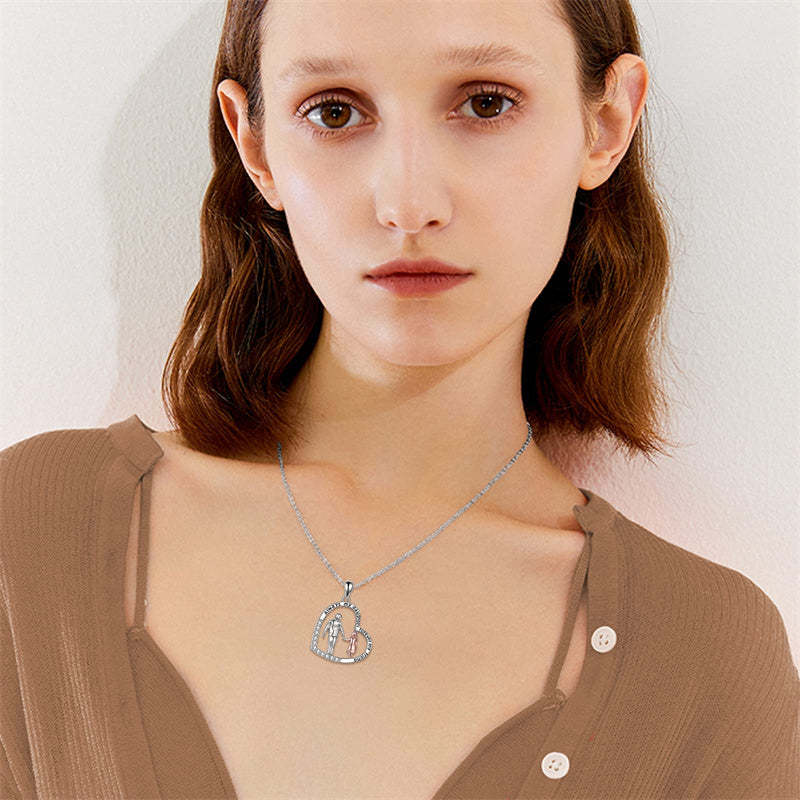 Father Daughter Heart Pendant Necklace from Dad Gift for Daughter