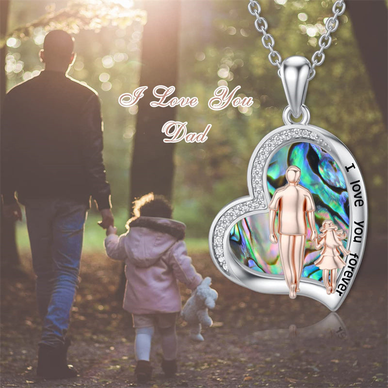 Father Daughter Heart Pendant Necklace from Dad Gift for Daughter