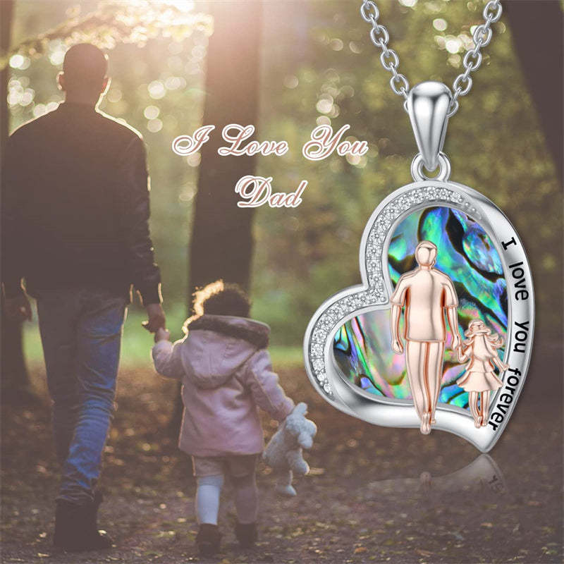 Father Daughter Heart Pendant Necklace from Dad Gift for Daughter