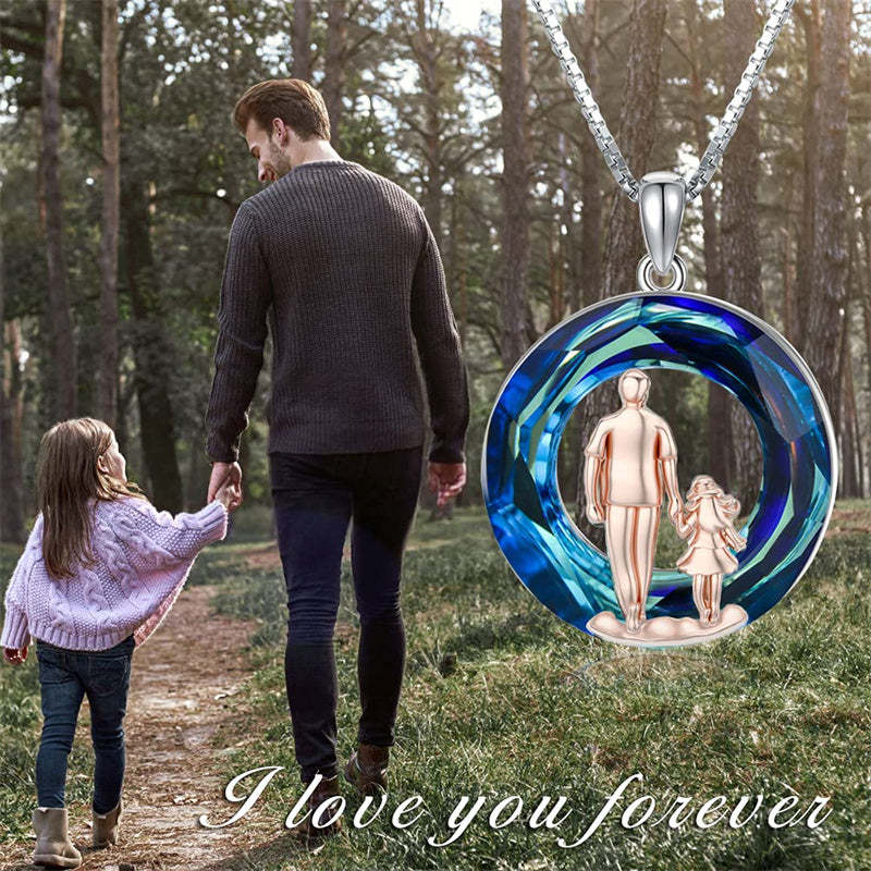 Father Daughter Heart Pendant Necklace from Dad Gift for Daughter