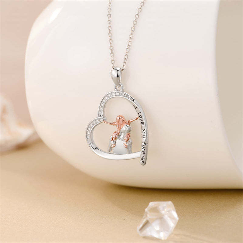 Father Daughter Heart Pendant Necklace from Dad Gift for Daughter