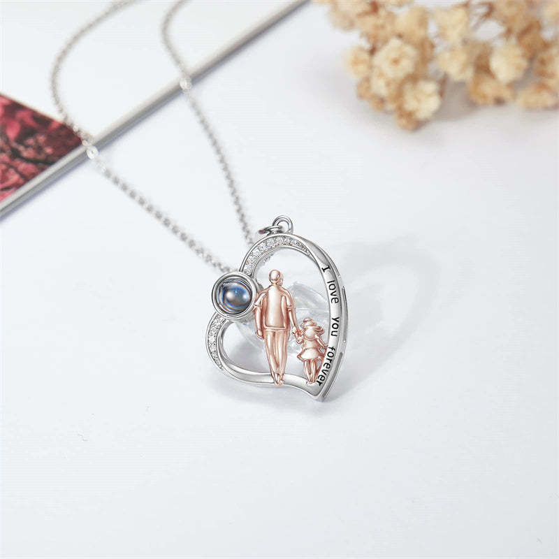 Father Daughter Heart Pendant Necklace from Dad Gift for Daughter