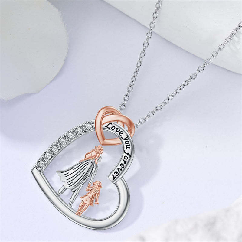 Father Daughter Heart Pendant Necklace from Dad Gift for Daughter
