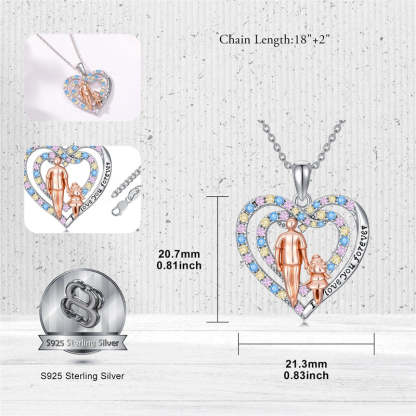 Father Daughter Heart Pendant Necklace from Dad Gift for Daughter