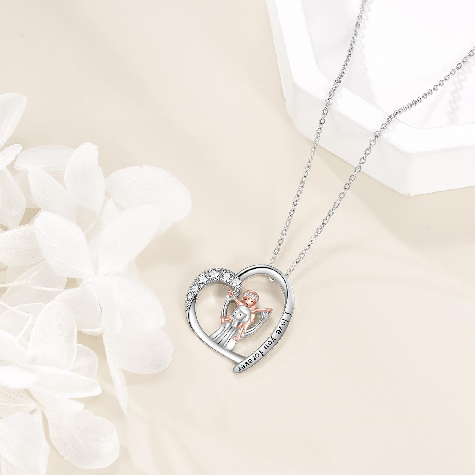 Father Daughter Heart Pendant Necklace from Dad Gift for Daughter