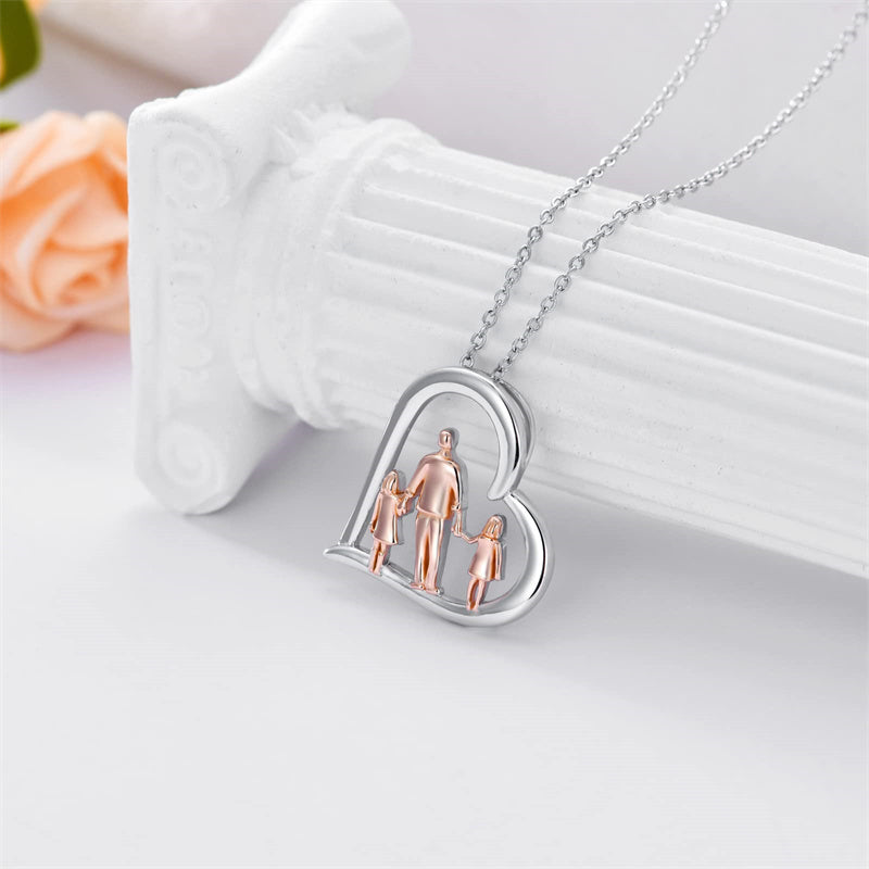 Father Daughter Heart Pendant Necklace from Dad Gift for Daughter