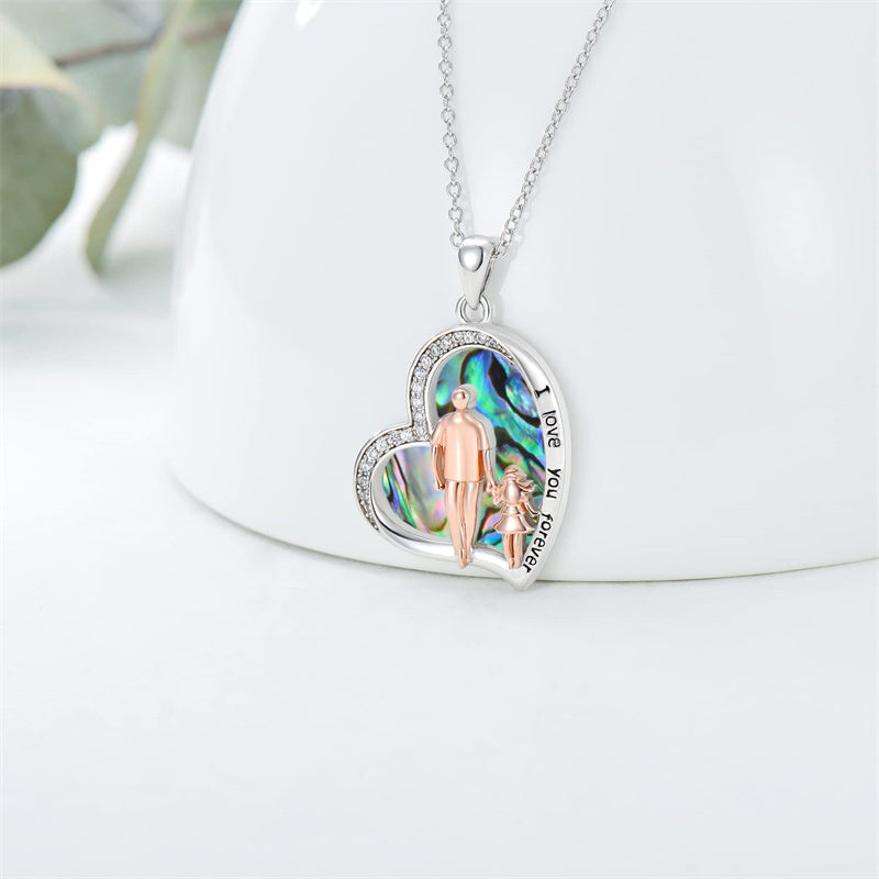 Father Daughter Heart Pendant Necklace from Dad Gift for Daughter