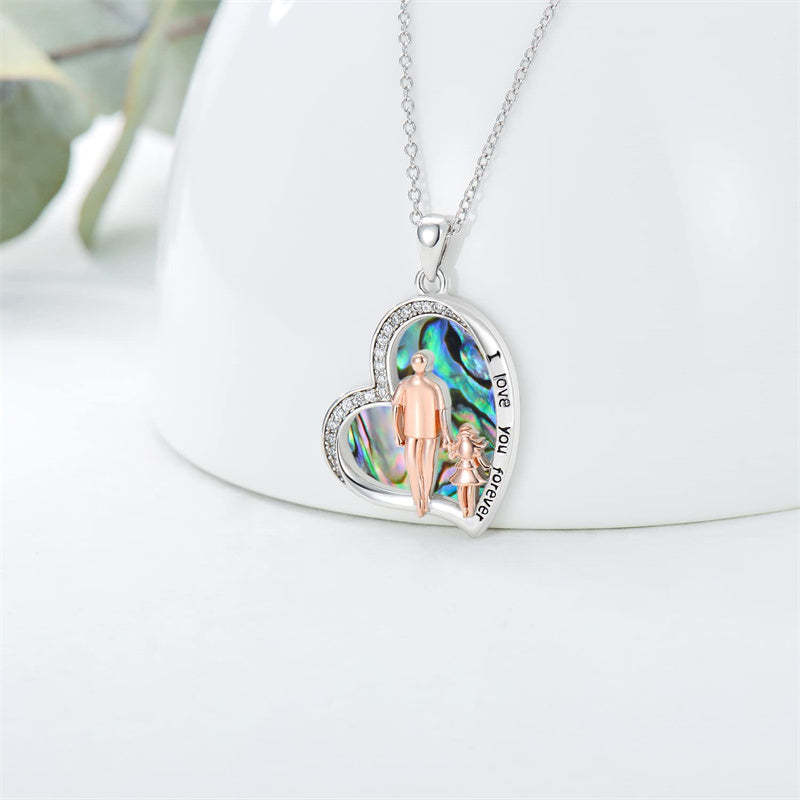 Father Daughter Heart Pendant Necklace from Dad Gift for Daughter