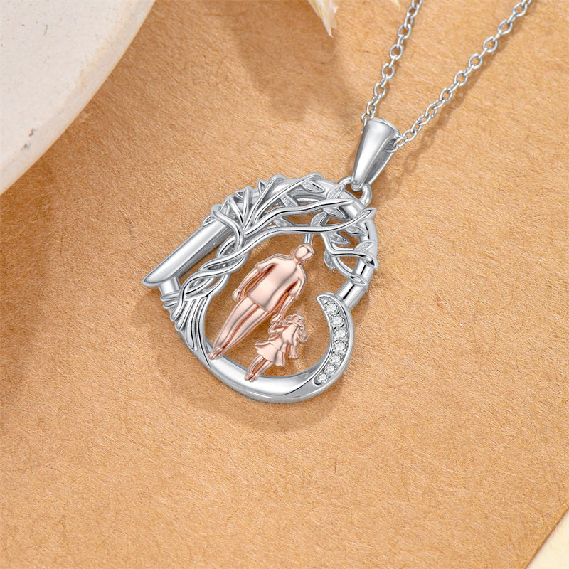 Father Daughter Heart Pendant Necklace from Dad Gift for Daughter