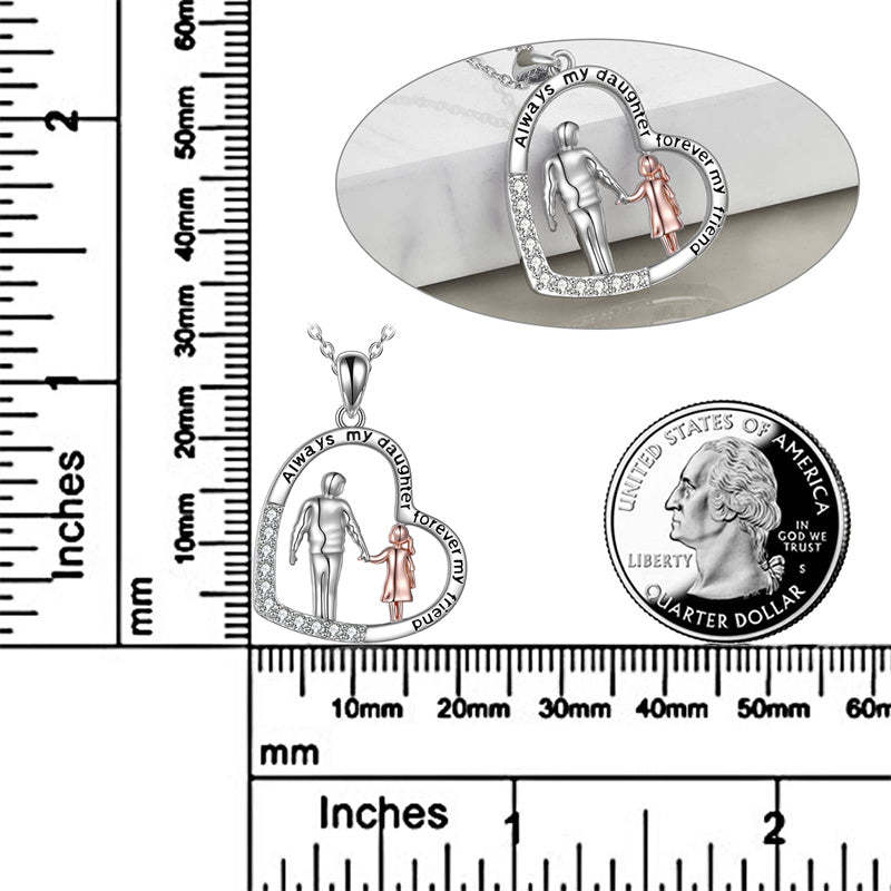 Father Daughter Heart Pendant Necklace from Dad Gift for Daughter