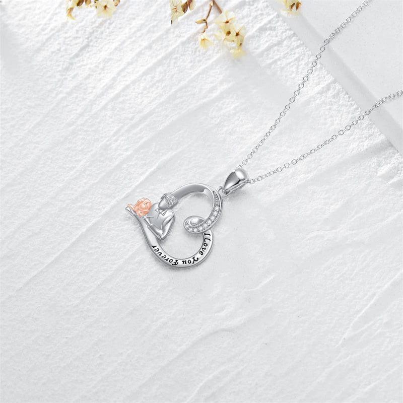 Father Daughter Heart Pendant Necklace from Dad Gift for Daughter