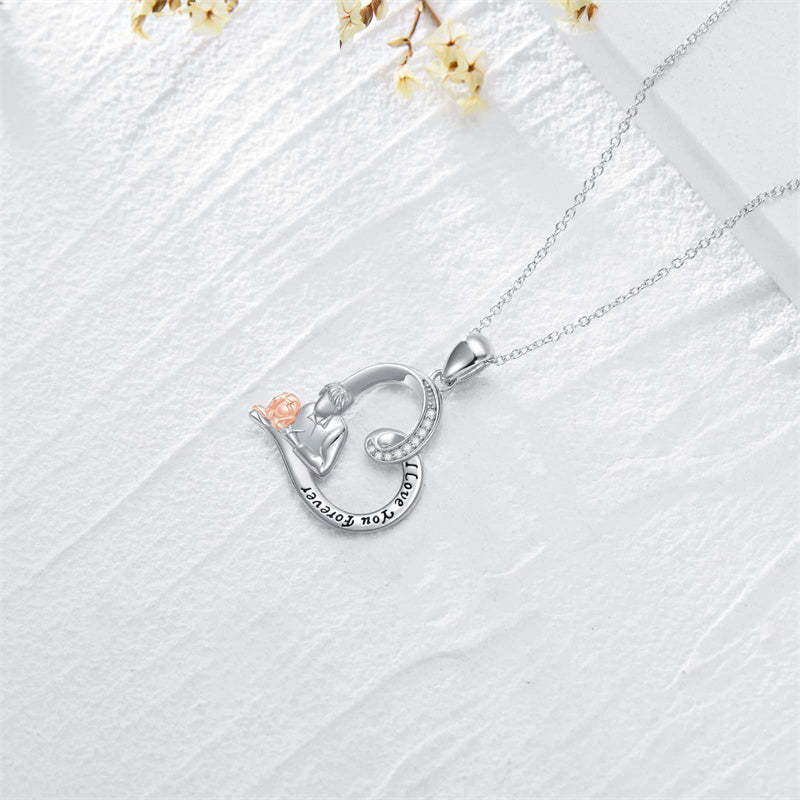 Father Daughter Heart Pendant Necklace from Dad Gift for Daughter