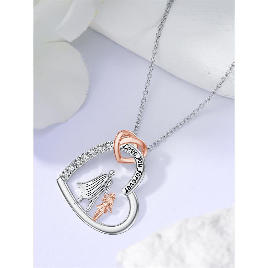 Father Daughter Heart Pendant Necklace from Dad Gift for Daughter