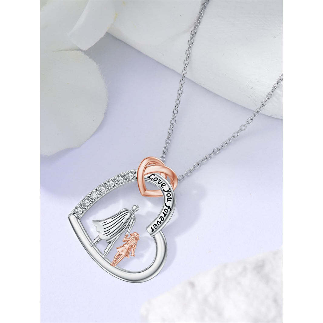 Father Daughter Heart Pendant Necklace from Dad Gift for Daughter