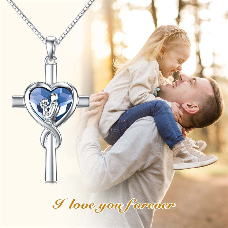Father Daughter Heart Pendant Necklace from Dad Gift for Daughter