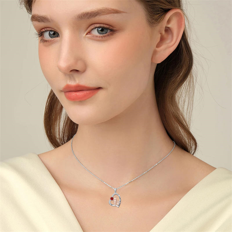 Father Daughter Heart Pendant Necklace from Dad Gift for Daughter