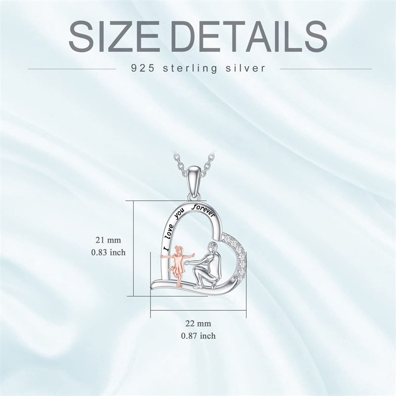 Father Daughter Heart Pendant Necklace from Dad Gift for Daughter