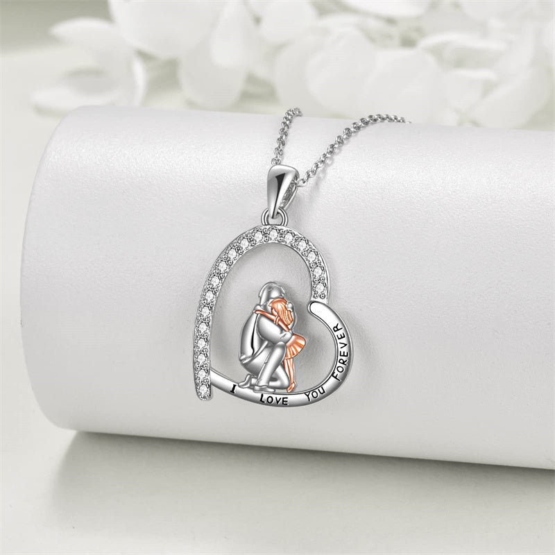 Father Daughter Heart Pendant Necklace from Dad Gift for Daughter