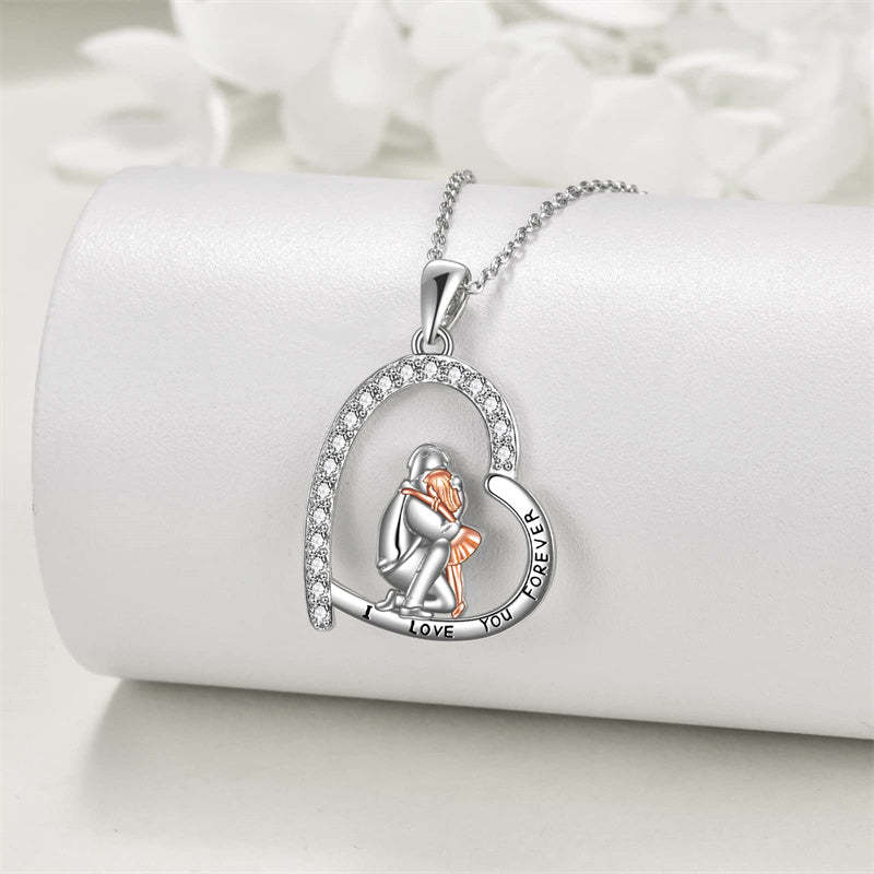 Father Daughter Heart Pendant Necklace from Dad Gift for Daughter