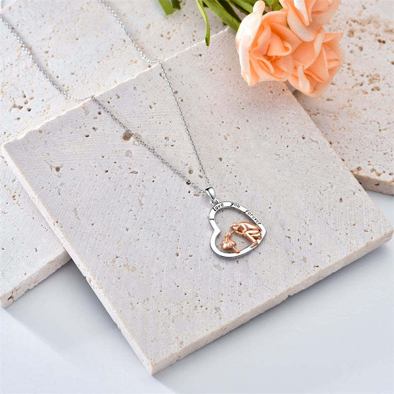 Father Daughter Heart Pendant Necklace from Dad Gift for Daughter