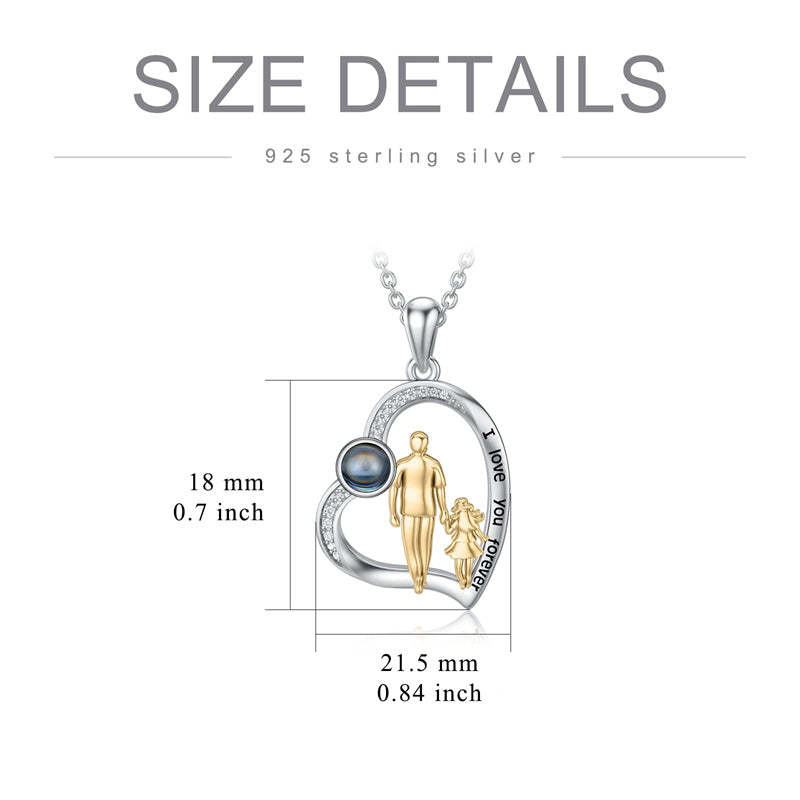 Father Daughter Heart Pendant Necklace from Dad Gift for Daughter