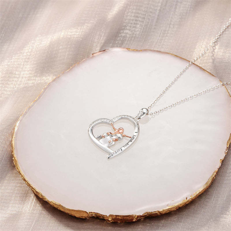 Father Daughter Heart Pendant Necklace from Dad Gift for Daughter