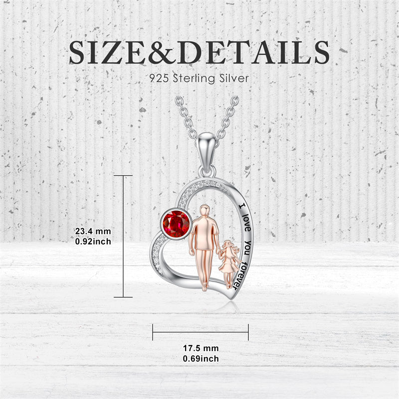 Father Daughter Heart Pendant Necklace from Dad Gift for Daughter