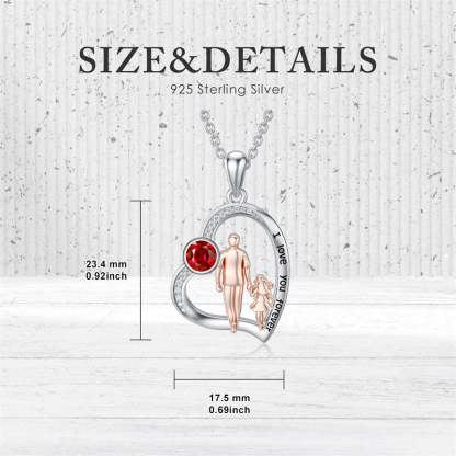 Father Daughter Heart Pendant Necklace from Dad Gift for Daughter