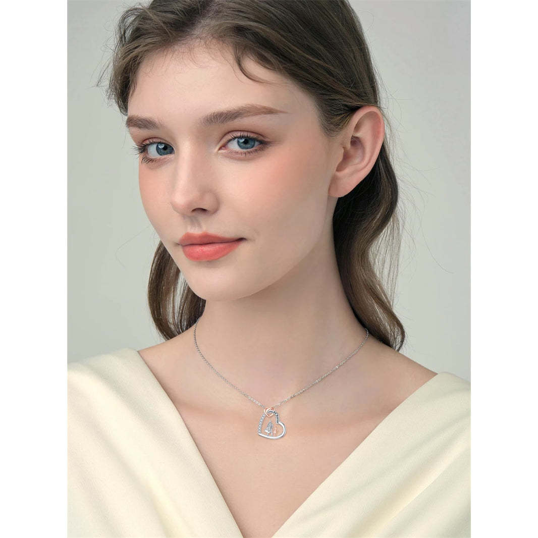 Father Daughter Heart Pendant Necklace from Dad Gift for Daughter