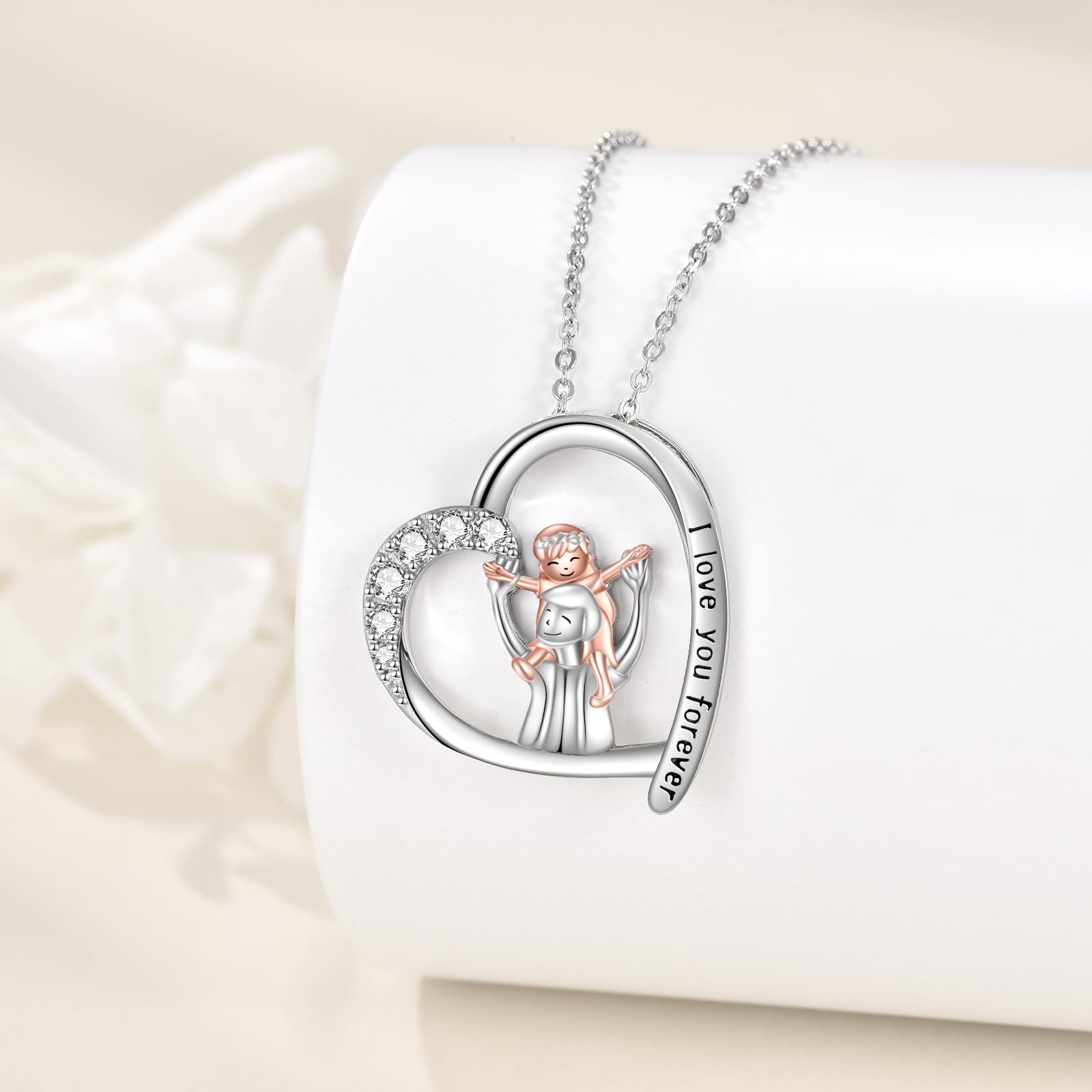 Father Daughter Heart Pendant Necklace from Dad Gift for Daughter