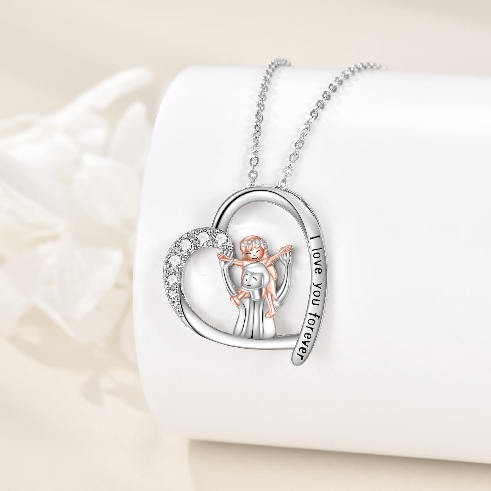 Father Daughter Heart Pendant Necklace from Dad Gift for Daughter