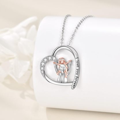 Father Daughter Heart Pendant Necklace from Dad Gift for Daughter