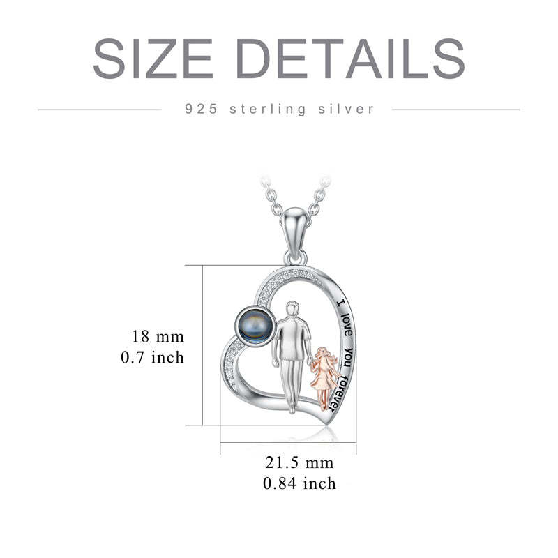 Father Daughter Heart Pendant Necklace from Dad Gift for Daughter