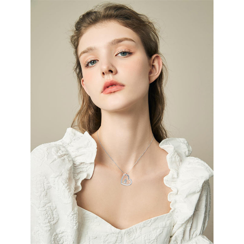 Father Daughter Heart Pendant Necklace from Dad Gift for Daughter