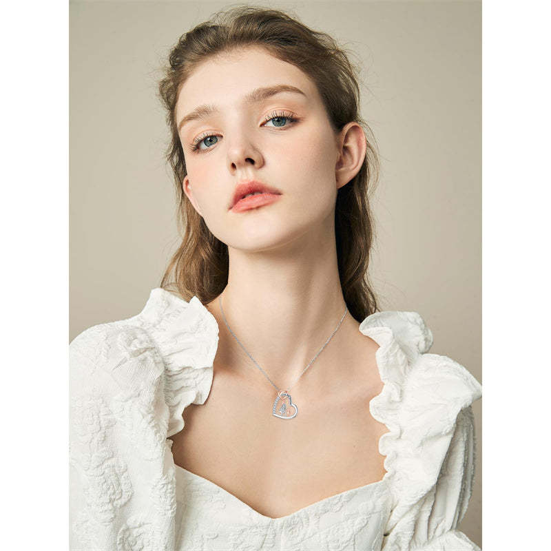 Father Daughter Heart Pendant Necklace from Dad Gift for Daughter