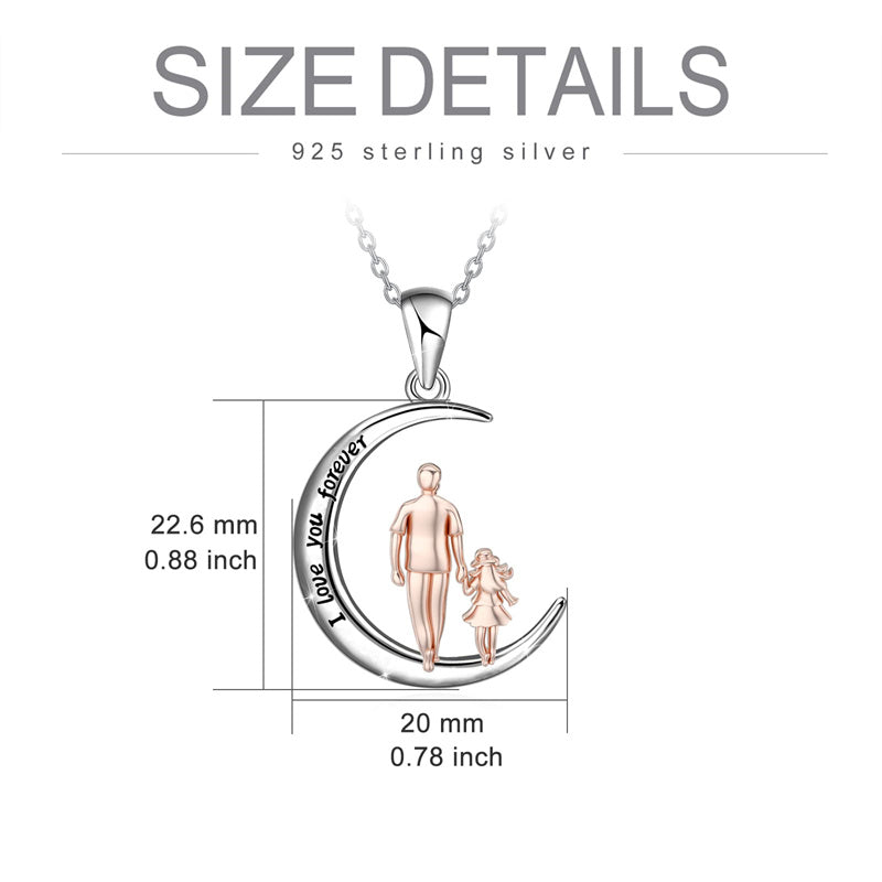 Father Daughter Heart Pendant Necklace from Dad Gift for Daughter