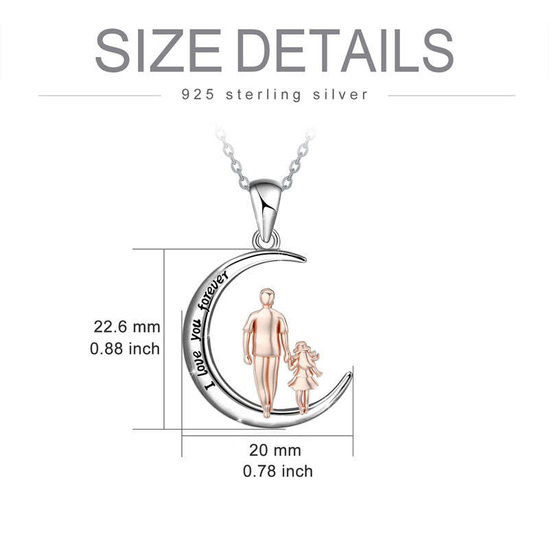 Father Daughter Heart Pendant Necklace from Dad Gift for Daughter