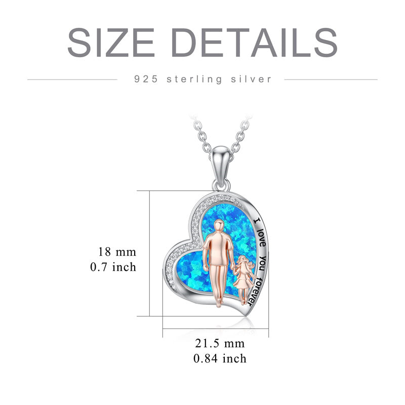 Father Daughter Heart Pendant Necklace from Dad Gift for Daughter