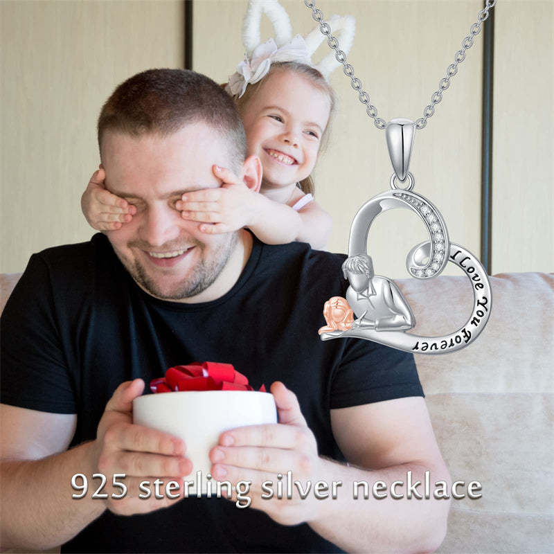 Father Daughter Heart Pendant Necklace from Dad Gift for Daughter