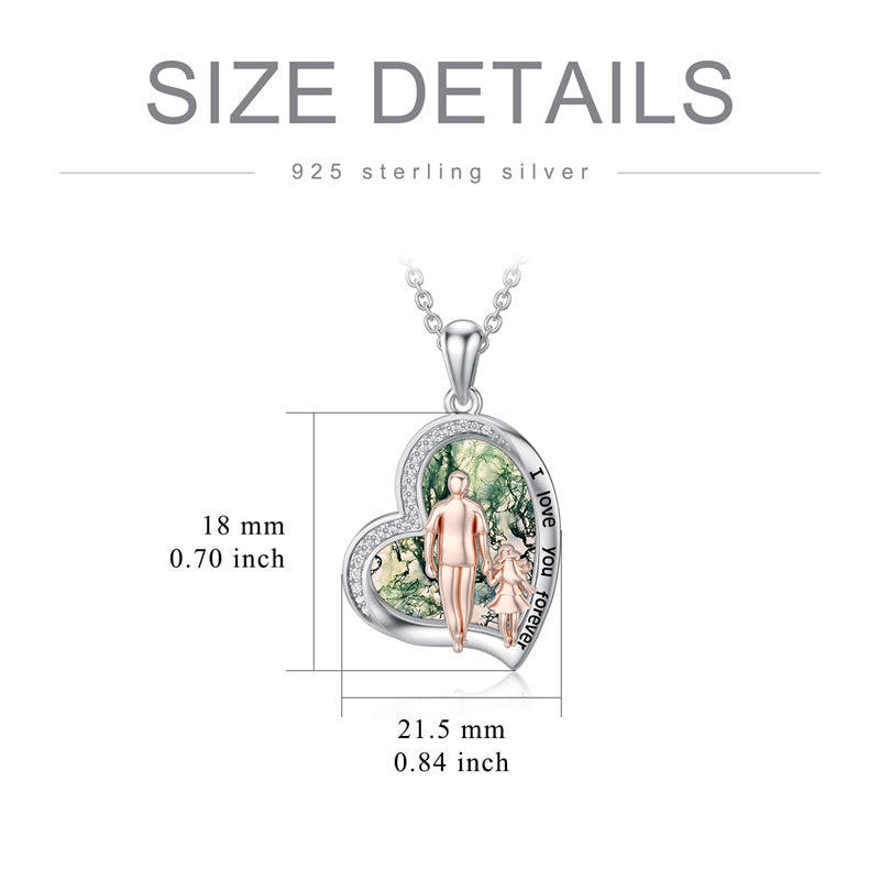 Father Daughter Heart Pendant Necklace from Dad Gift for Daughter