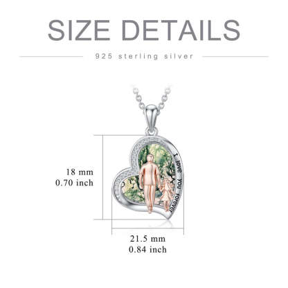 Father Daughter Heart Pendant Necklace from Dad Gift for Daughter