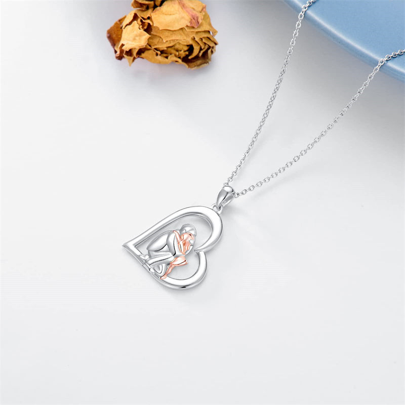 Father Daughter Heart Pendant Necklace from Dad Gift for Daughter