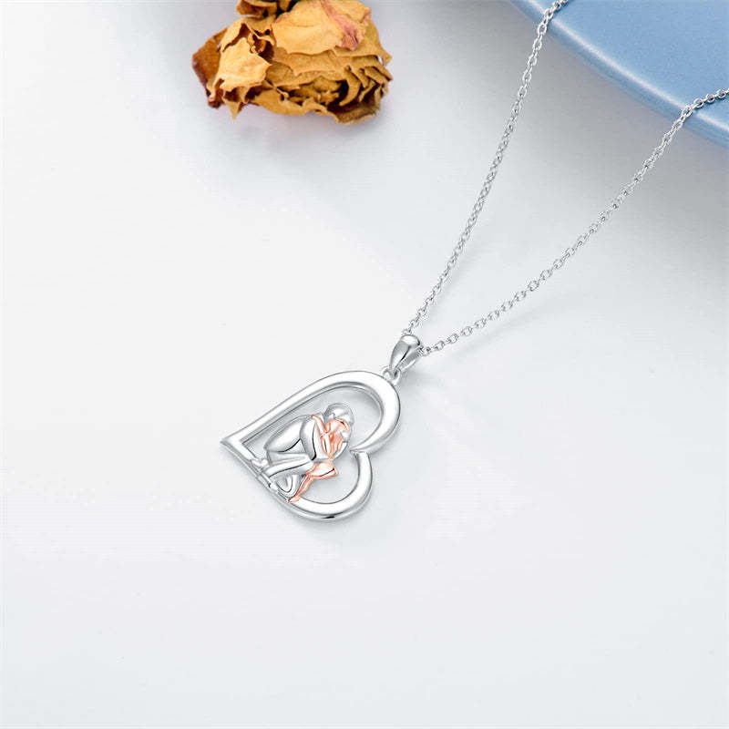 Father Daughter Heart Pendant Necklace from Dad Gift for Daughter