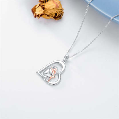 Father Daughter Heart Pendant Necklace from Dad Gift for Daughter