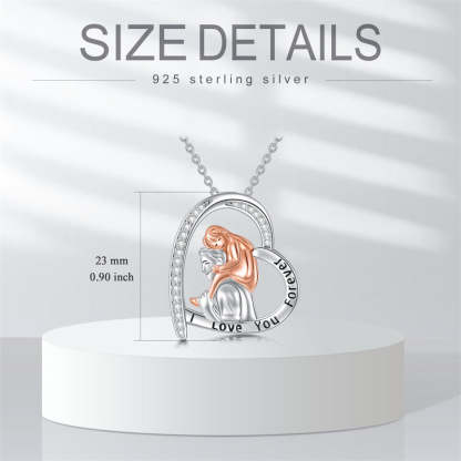 Father Daughter Heart Pendant Necklace from Dad Gift for Daughter