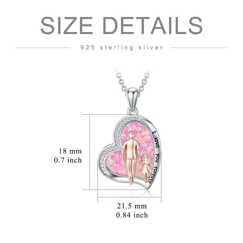 Father Daughter Heart Pendant Necklace from Dad Gift for Daughter