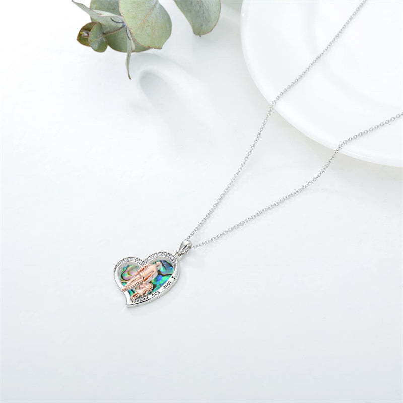 Father Daughter Heart Pendant Necklace from Dad Gift for Daughter