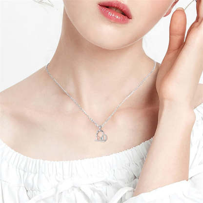 Father Daughter Heart Pendant Necklace from Dad Gift for Daughter